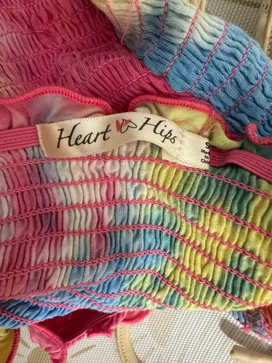 Tie-Dye Smocked Tube Top - Pink Blue Multicolor - Picture 7 of 7